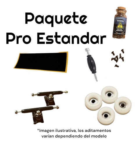 Promo 2 Fingerboards Profesionales Pro Estandar / 32mm Negro Blanco