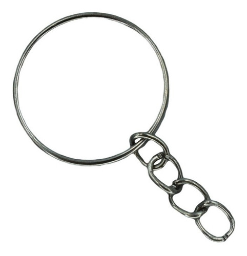 Argola De Chaveiro C/ Corrente 20mm Níquel 300 Pçs Argolinha