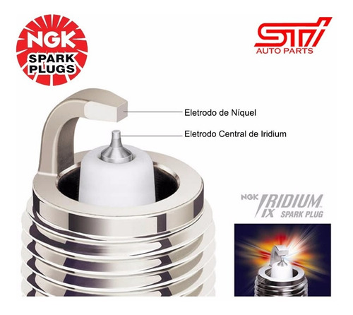 Imagem 3 de 3 de Vela Ignição Iridium Ngk Importada Bkr9eix Unidade