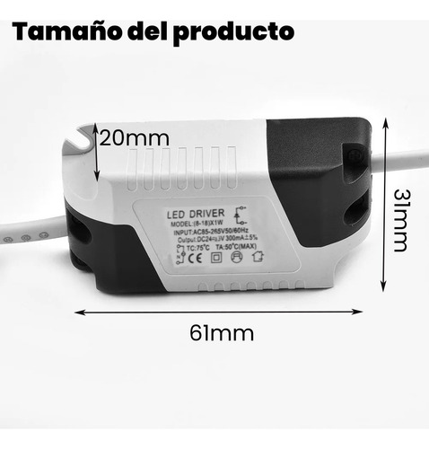 10pzs Balastra Transformador Driver Para Tiras De Led 8-18w Blanco