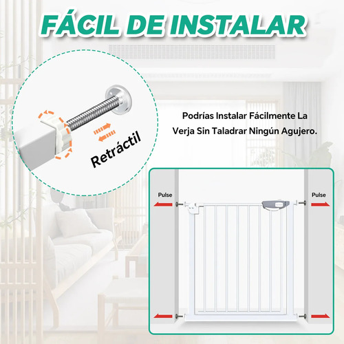 Puerta De Seguridad Extensible 142cm Para Bebés Y Mascotas