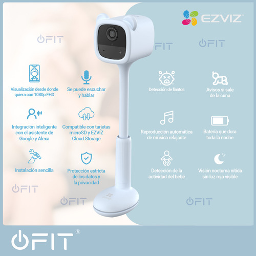 Camara Baby Call Monitor Bebe Wifi Audio Full Hd Ezviz Azul