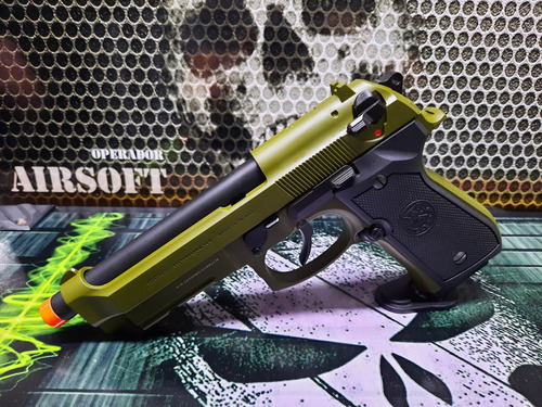 Airsoft Pistola Gbb G&g Beretta Fullmetal Gpm92 Green 