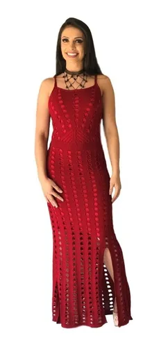 Vestido hotsell vermelho croche
