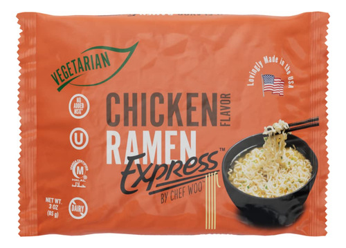 Ramen Pollo Sopa Instantánea Vegetariana Kosher Halal 85g