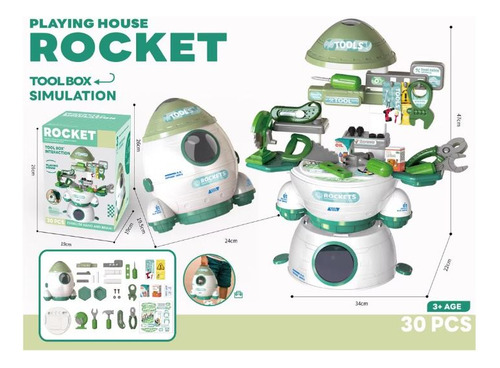 Set De Herramientas Para Niños 30 Piezas Rocket Cod 2418