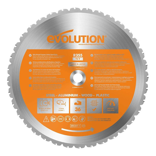 Hoja De Corte Multimaterial Evolution, 14'', 36 Dientes
