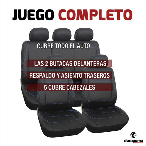 Imagen 4 de 10 de Funda Cubre Asiento Auto Simil Cuero Soft Acolchada Fitter
