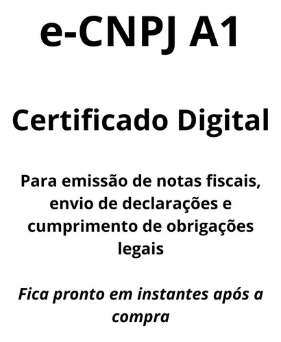 Emissão / Renovação Certificado Digital A1 Ecnpj 12 Meses