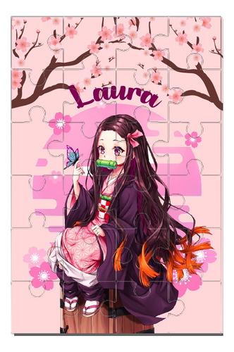 Puzzle Rompecabezas Nezuko Kimetsu Personalizado Niñas