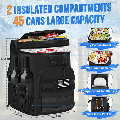Hielera Mochila Tactica Termica 45 Latas Para Camping Playa