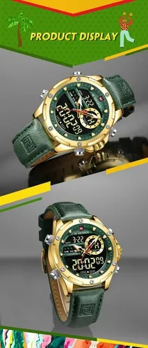Naviforce Luxury Sport Cronógrafo Relojes De Cuero Para Homb