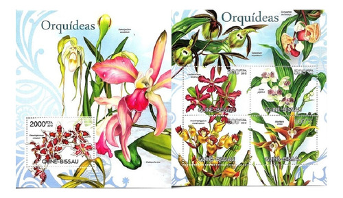 2012 Flora- Flores Orquídeas- Guinea Bissau (2 Bloques) Mint