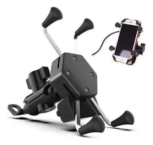 Soporte Para Celular Con Cargador Usb  X Grip  Para Moto