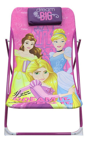 Silla Reposera Princesas Disney 3 Niveles Y Broche Seguridad Color Rosa