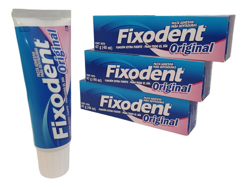 Fixodent Original Pasta Adhesiva Dentaduras 40ml // 3 Cajas