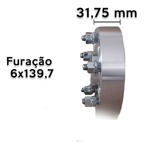 Imagem 2 de 4 de Kit 4 - Alargador De Rodas Ranger 6x139,7 - 31,75mm Avm