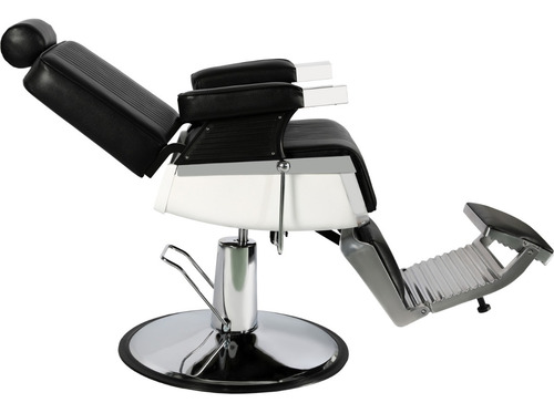 Sillon Premium Barberia Silla Reclinable Giro 360° Neumatica Color Negro Forma de la base Redonda