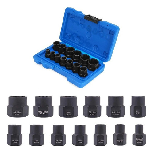 Juego De Extractores De Tornillos For Tuercas Rotas De 13 .