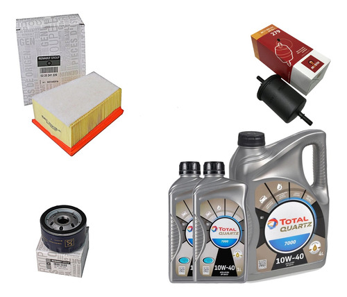 Kit Filtros 6l Aceite 10w40 Renault Duster 2.0 Hasta 2014