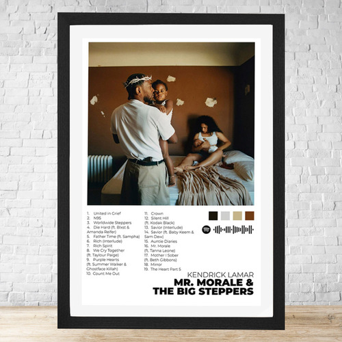 Cuadro Mr Morale The Big Steppers 30x40 Cm C324 Negro Moderno
