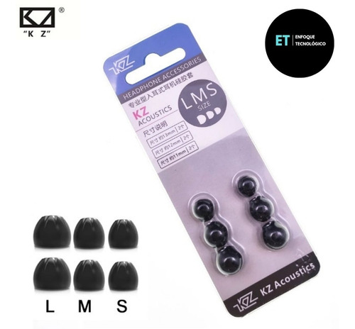 Imagen 1 de 10 de Espumas Ear Tips Memory Foam Audífonos In Ear Kz X 3 Pares