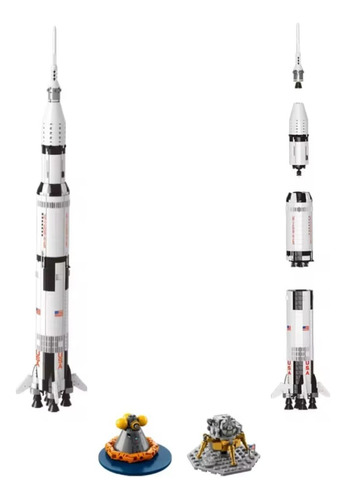 Blocos De Montar Foguete Saturn Apollo V C/ 1969 Peças 100cm 1969 Apollo V