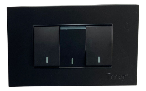 Interruptor Triple Negro Marca: Troen