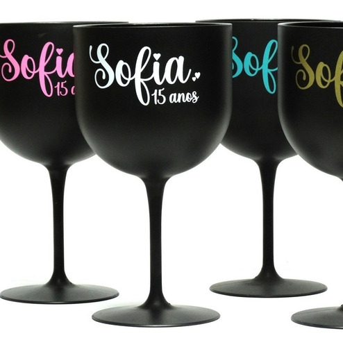 25 Taça Gin Personalizada Super Black Fosca 600ml Acrílica