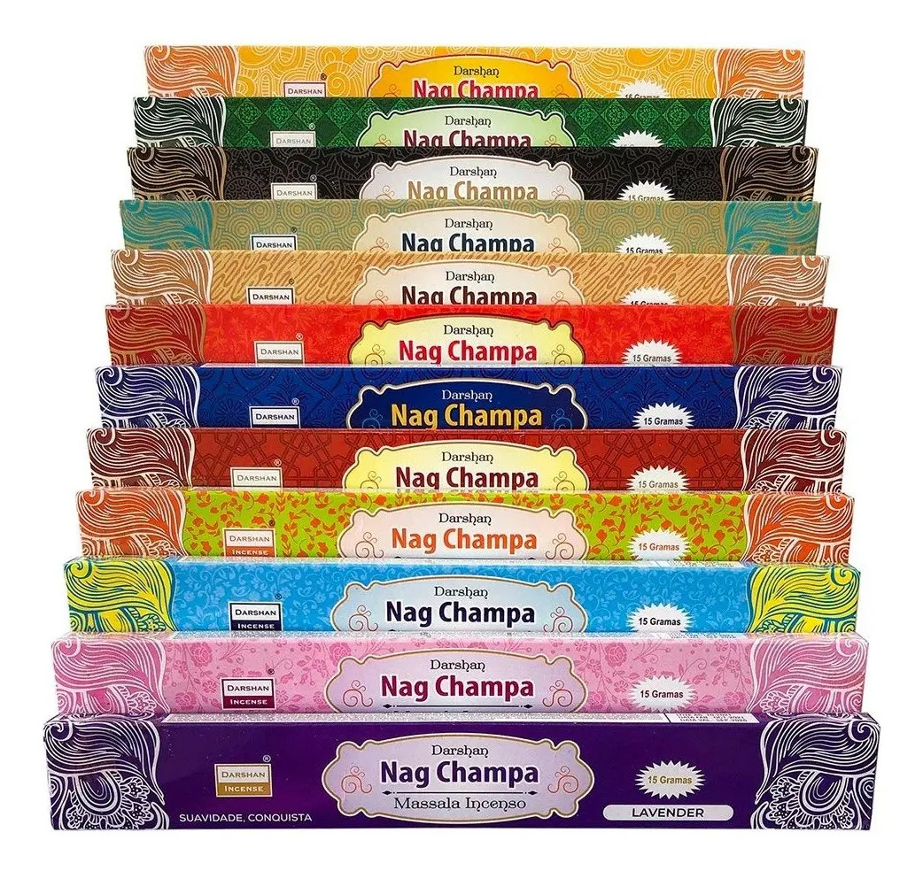 Incenso Nag Champa De Massala Darshan 12 Caixas 12 Aromas Fragrância Sortidos