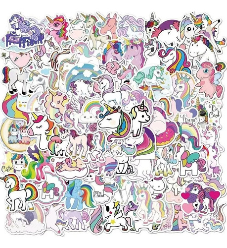 50 Stickers De Unicornios - Etiquetas Autoadhesivas