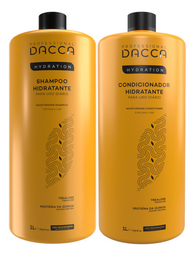  Dacca Kit Shampoo 1L + Condicionador 1L Hidratante Profissional De Salão