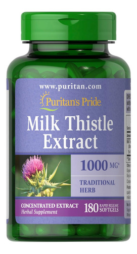 Milk Thistle 1000mg 180 Softgels Cardo Mariano Silimarina