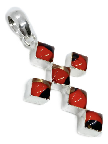 Dije Cruz Semillas De Huayruro Plata 925 Plateado