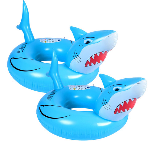 2 Pcs Float De Piscina De Tiburones Para Niños Adultos Infla