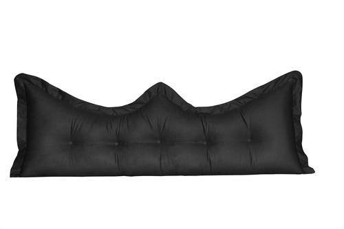 Almofada Encosto Coroa Queen 160 Cm Preto Lisa