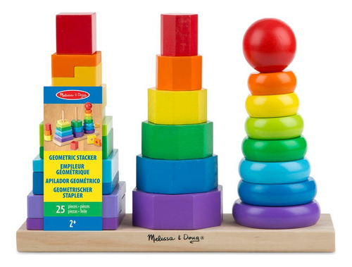 Juego Bebé Melissa & Doug Bandai Apilador Geométrico Madera Color Multicolor