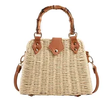 Comprar Monederos De Paja Para Mujer Bolso De Mano Tejido De Verano