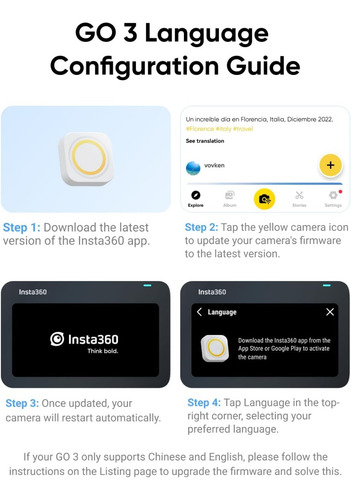 Cámara De Accion Miniatura Insta360 Go 3 64gb 2.7k Deportiva