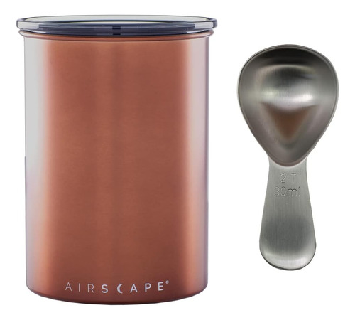 Airscape - Recipiente Y Cuchara De Café Inoxidable Con Tapa