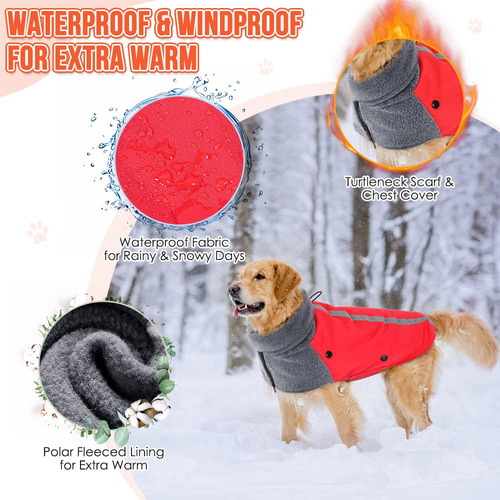 Abrigo De Invierno Para Perros Cálido Forro Polar Chaqueta P