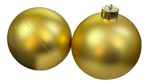 Kit 2 Bolas De Natal Dourada Fosca Tradicional 12cm Festa