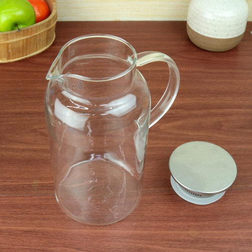 Jarra De Vidro Com Tampa De Inox 1,8 Litros Cor Transparente