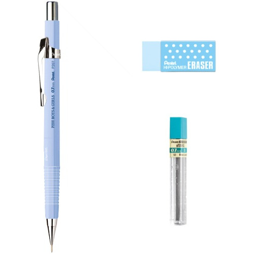 Kit Lapiseira Pentel Sharp Azul 0.7 + Grafite + Borracha