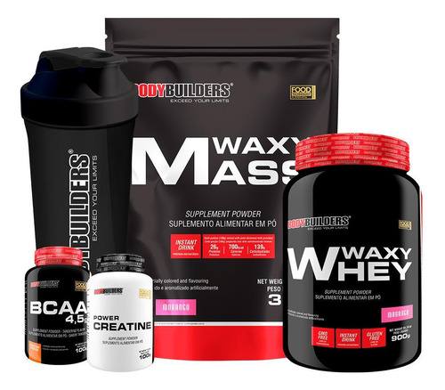 Kit Waxy Mass 3kg+ Waxy Whey 900g+ Power Creatina