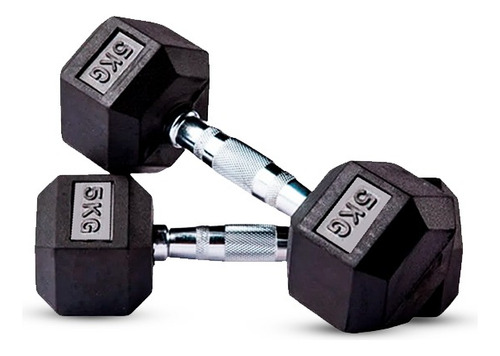 Mancuernas De Caucho Gym 10 Kilos Total Hexagonal Importadas