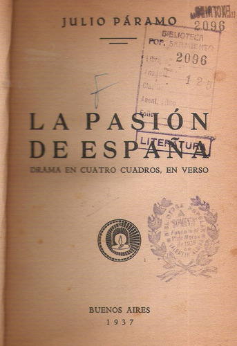 La Pasión De España       Julio Paramo   1937 