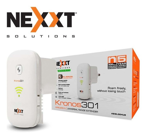 Imagen 1 de 4 de Repetidor Wifi Extensor Wireless N Nexxt Kronos301 Wall Plug