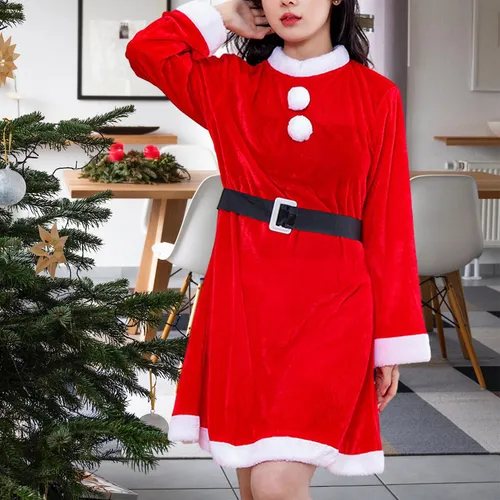 Vestido Navideño De Papá Noel, Disfraz Navideño Sin Chal
