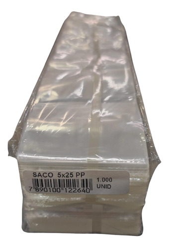 Saco Saquinho Tipo Celofane Pp 5x25 C/1.000 Brilhante